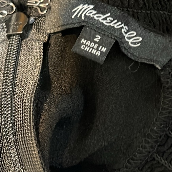 Madewell Crop Straight Wide-Leg Halter Jumpsuit Solid Black Soft Drapery Pocket - Picture 7 of 8